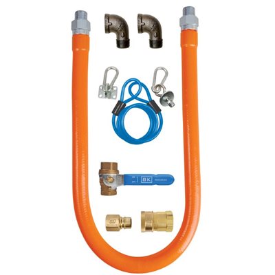 Gas Hose Connection Kit, 0.75 X 48", Includes Quick Disconnect