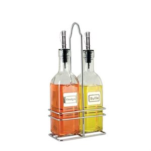 Bottle Set, Oil And Vinegar, 6 Oz, Stainless Steel Spouts