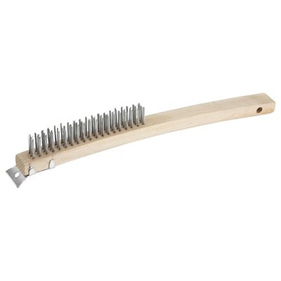 Scratch Brush 14" , with Wire Bristles and Scraper