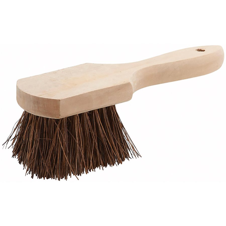 Pot Brush, Palmyra Bristles, Wood Handle, 10"