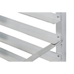 12 pan, 20 1/5" wide aluminum rack with middle reinforcement bars