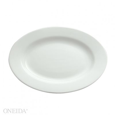 Platter, Oval, Buffalo Bright White, 9.6 X 6.75", "Oneida", 1Dz