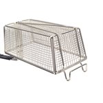 Fryer Basket with Coated Green Handle & Front Hook