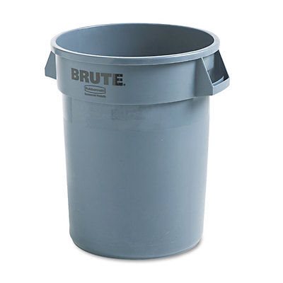 Container/Bin, Multipurpose, Lid Not Included, 32 Gallon, Gray