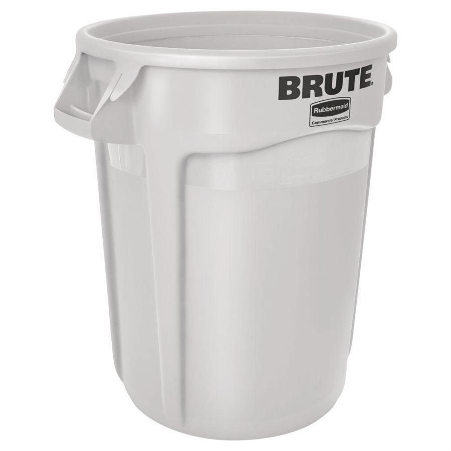 Container/Bin, Multipurpose, Lid Not Included, 32 Gallon, White