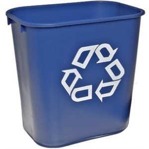 Bin, Recycling, Desk Side, Blue