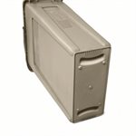 Slim Jim® 3540 Recycling Container, 23 Gallon, Beige, With Venting Channels, Molded-In Handles and Base Grips