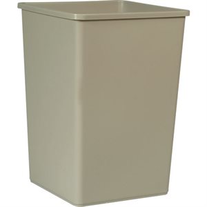 Trash Can (Waste Container), Square, 35 Gal (132.5L), Beige