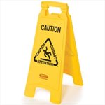 Floor Sign, "Wet Floor" Imprint, Yellow, 2 Sided