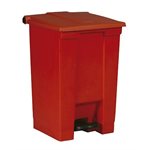 Container/Trash Can, Step-On Design, Plastic, 12 Gal(45.4L), Red