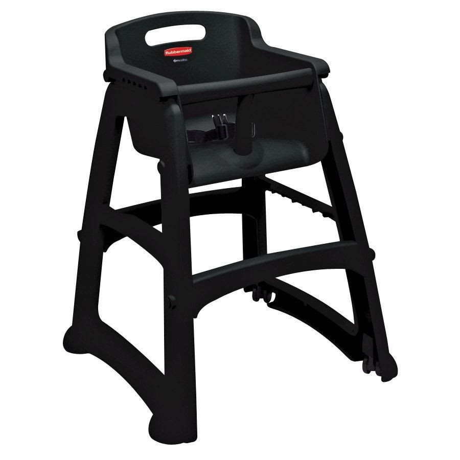 High Chair (Baby, Youth), Assembled, With Wheels, Black