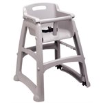 High Chair (Baby, Youth), Assembled, With Wheels, Platinum