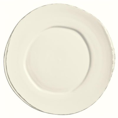 Plate, Porcelain, Round, 12"(30.5 CM), Wide Rim, "Farmhouse"