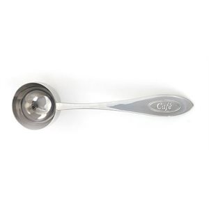 Scoop, Coffee Measuring, "Café" Engraved, 6", 18/10 Stainless Steel