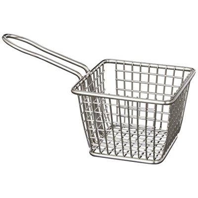 Fry Basket, 4", Mini, Square, Stainless Steel