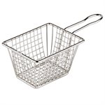 Fry Basket, 4", Mini, Rectangular, Stainless Steel