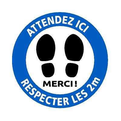 Floor Sign - 14" Round, Blue (french)