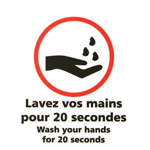 Signe / Pictogramme 15cm "Lavez vos mains"