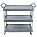 Ulitity Cart "Xtra", 3 Shelves, 40 x 20 x 37", Gray