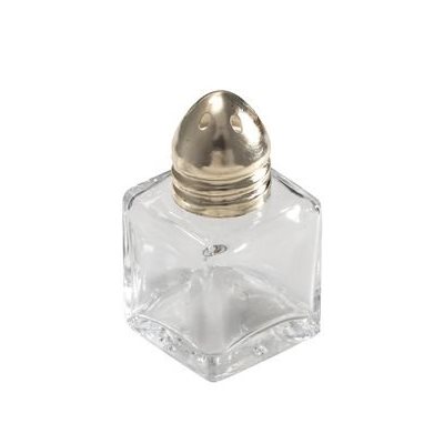 Shaker, Salt/Pepper, Square Shaped, Brass Top, 0.5 Oz