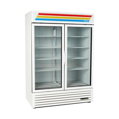 DEMO True Two Section Display Freezer 54" , With Swing Doors, Bottom Mount Compressor, White, 115V/8.5A