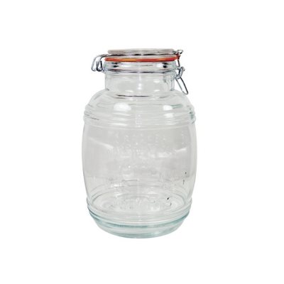 Storage Jar, Glass Construction, Clamp Top, 108 Oz (3.2L)