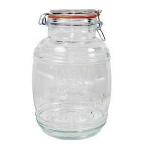 Storage Jar, Glass Construction, Clamp Top, 108 Oz (3.2L)