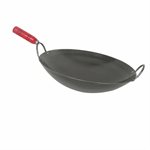 Wok, Iron Body, Wood Handle, 14" Diameter