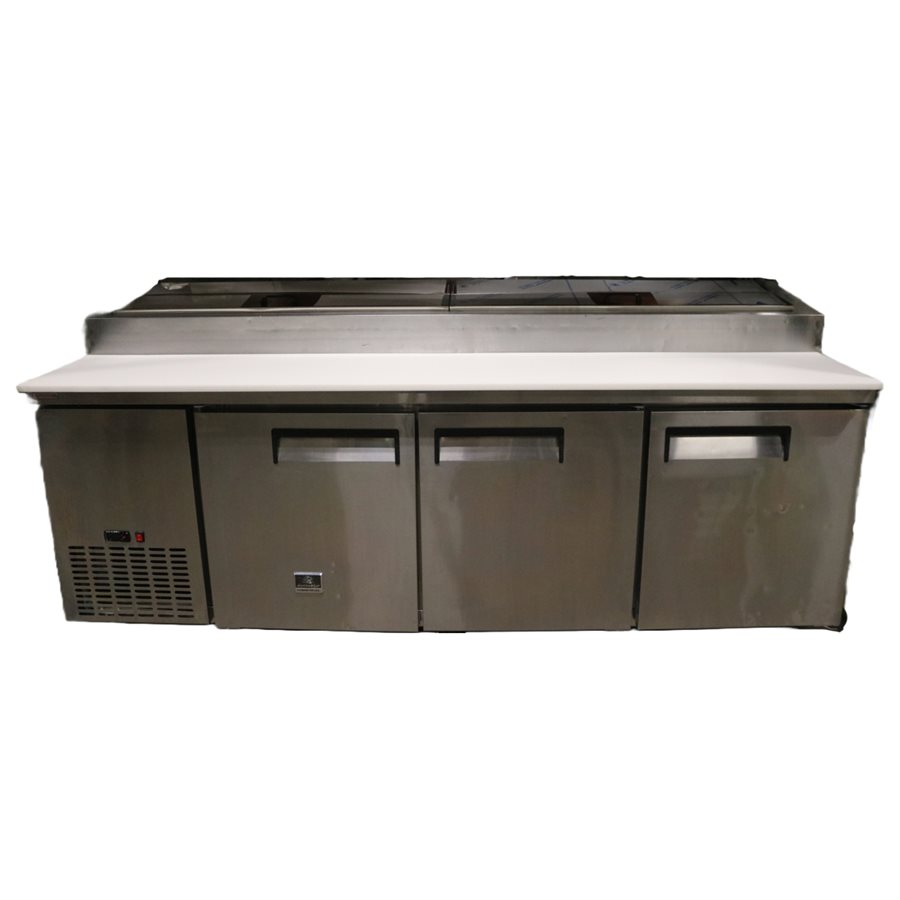 Réfrigérateur USAGÉ KCHPT9212 92po. Table de Préparation de Pizza Réfrigérée , Avec Trois (3) Portes, 115 V
