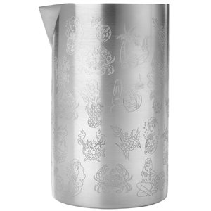 DOUBLE WALL MIXING TIN, SS, "TIKI" - 21 OZ 