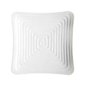 Plate (Ribbed Texture), Square, Melamine, White, 8.75"