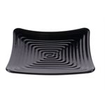 Plate (Ribbed Texture), Square, Melamine, Black, 7.25"