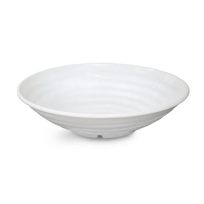 Bowl (Ribbed Design), Round, 32 Oz / 950 ML, Melamine, White