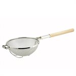 Strainer, Double Tin Mesh, 10" Diameter, Wood Handle