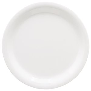 Plate, Round, Narrow Rim, 7.25" Diameter, Melamine, White