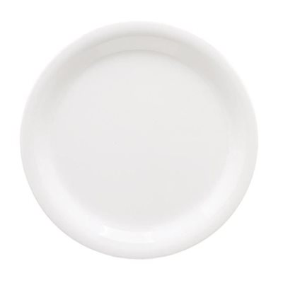 Plate, Round, Narrow Rim, 9" Diameter, Melamine, White