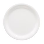 Assiette Ronde, En Mélamine, Bord Affiné, Blanc, 23 CM