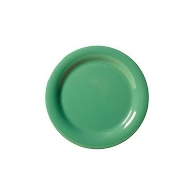 Plate, Round, Narrow Rim, 9" Diameter, Melamine, Rainforest Green