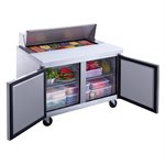 Refrigerated Salad/Sandwich Prep Table 48", Two Doors, 12 Pans, 11.5 CU/FT