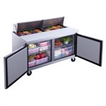 Refrigerated Salad/Sandwich Prep Table 60", Two Doors, 16 Pans