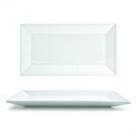 Plate, Rectangular, Ceramic, White, 12.75 X 7"