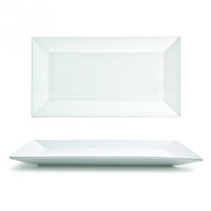 Plate, Rectangular, Ceramic, White, 12.75 X 7"