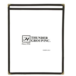Couverture Menu 1 Panneau 21.5 x 28cm Noir Simili Cuir