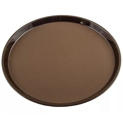 Cambro Brown 14" Round Polytread Serving Tray