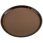 Cambro Brown 14" Round Polytread Serving Tray