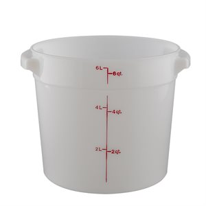 Cambro RFS6148 6 Qt. Round Food Storage Container - White