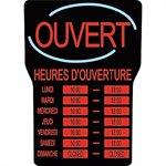 Enseigne A Heure D'ouverture LED, Francais, "Royal Sovereign® LED" Enseigne A Heure D'ouverture LED, Francais, "Royal Sovereign® LED"