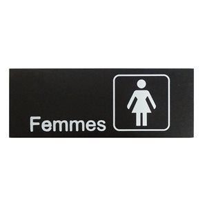 Signe ''Femmes'' Avec Pictogramme et Texte - 20 x 7.5cm