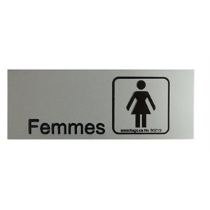 Signe ''Femmes'' Avec Pictogramme et Texte - 20 x 7.5cm