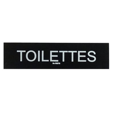 Enseigne "Toilettes" 5 x 20cm, Noir